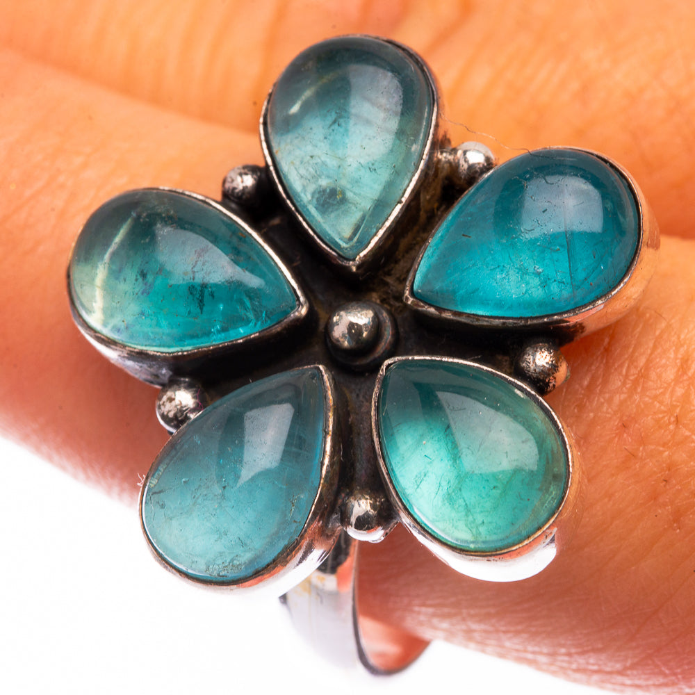 Large Blue Fluorite Ring Size 10 (925 Sterling Silver) R141190