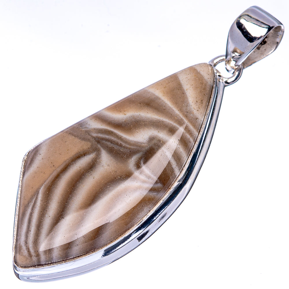 Striped Flint Pendant 2" (925 Sterling Silver) P40948