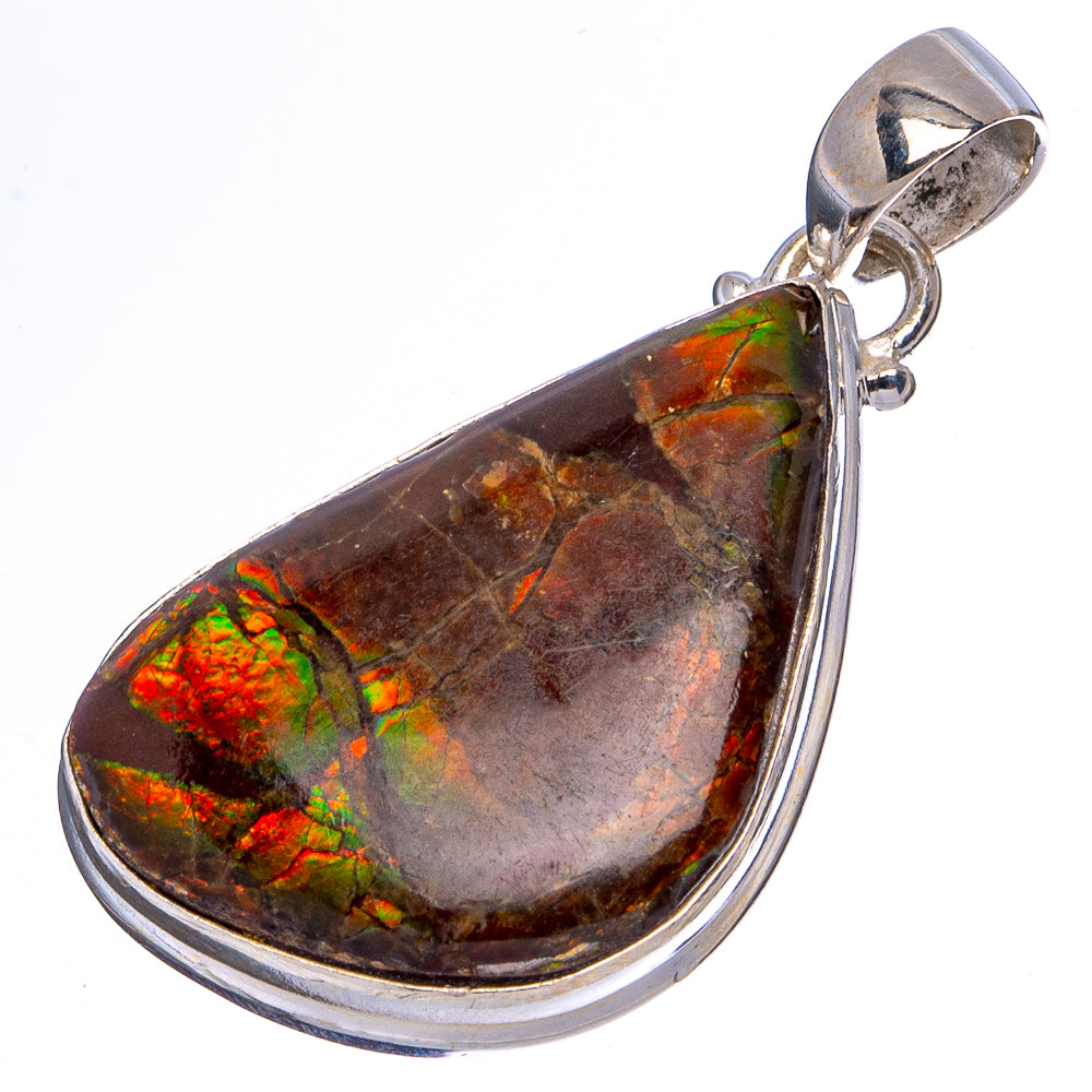 Rare Canadian Ammolite Pendant 1 1/2" (.925 Sterling Silver)