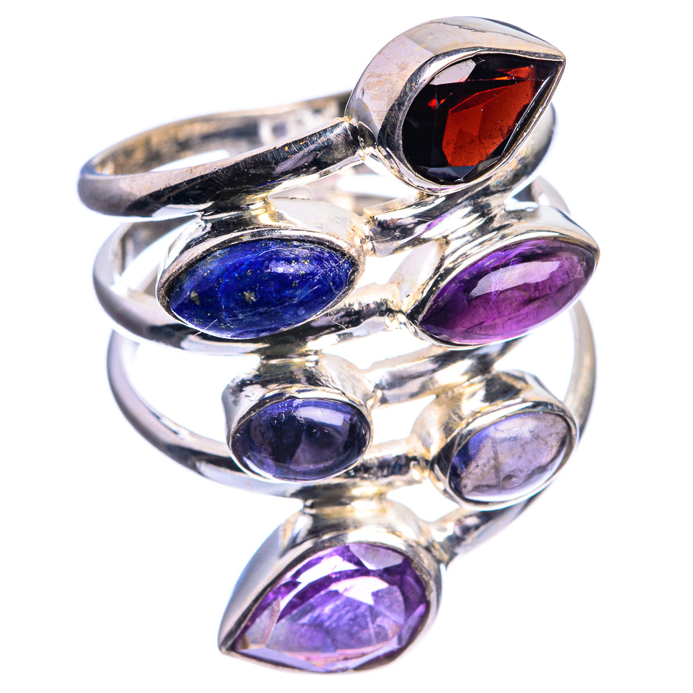 Large Garnet, Amethyst, Lapis Lazuli, Tanzanite Ring Size 10 (925 Sterling Silver) R144187