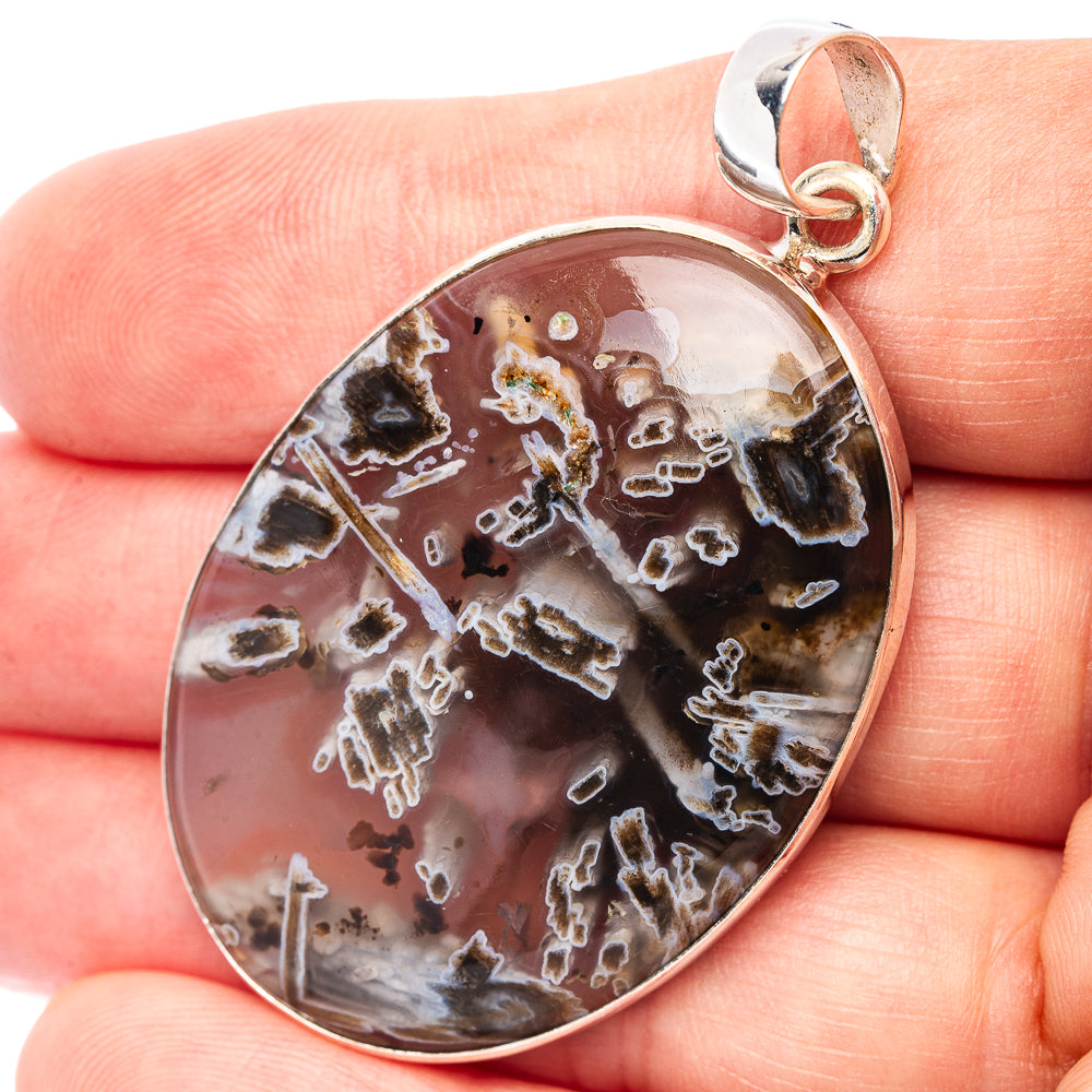 Turkish Tube Agate Pendant 2 1/4" (.925 Sterling Silver)