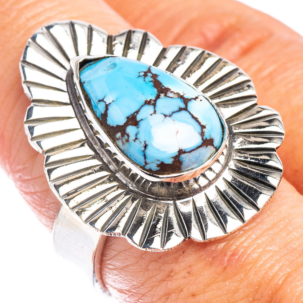 Exclusive Golden Hills Turquoise Ring Size 8 Adjustable (.925 Sterling Silver)