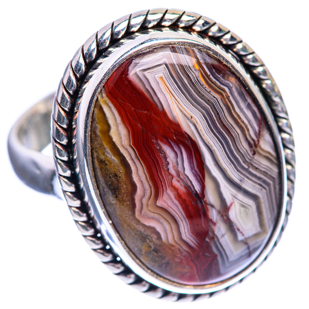 Crazy Lace Agate Ring Size 6.25 (925 Sterling Silver) R142928