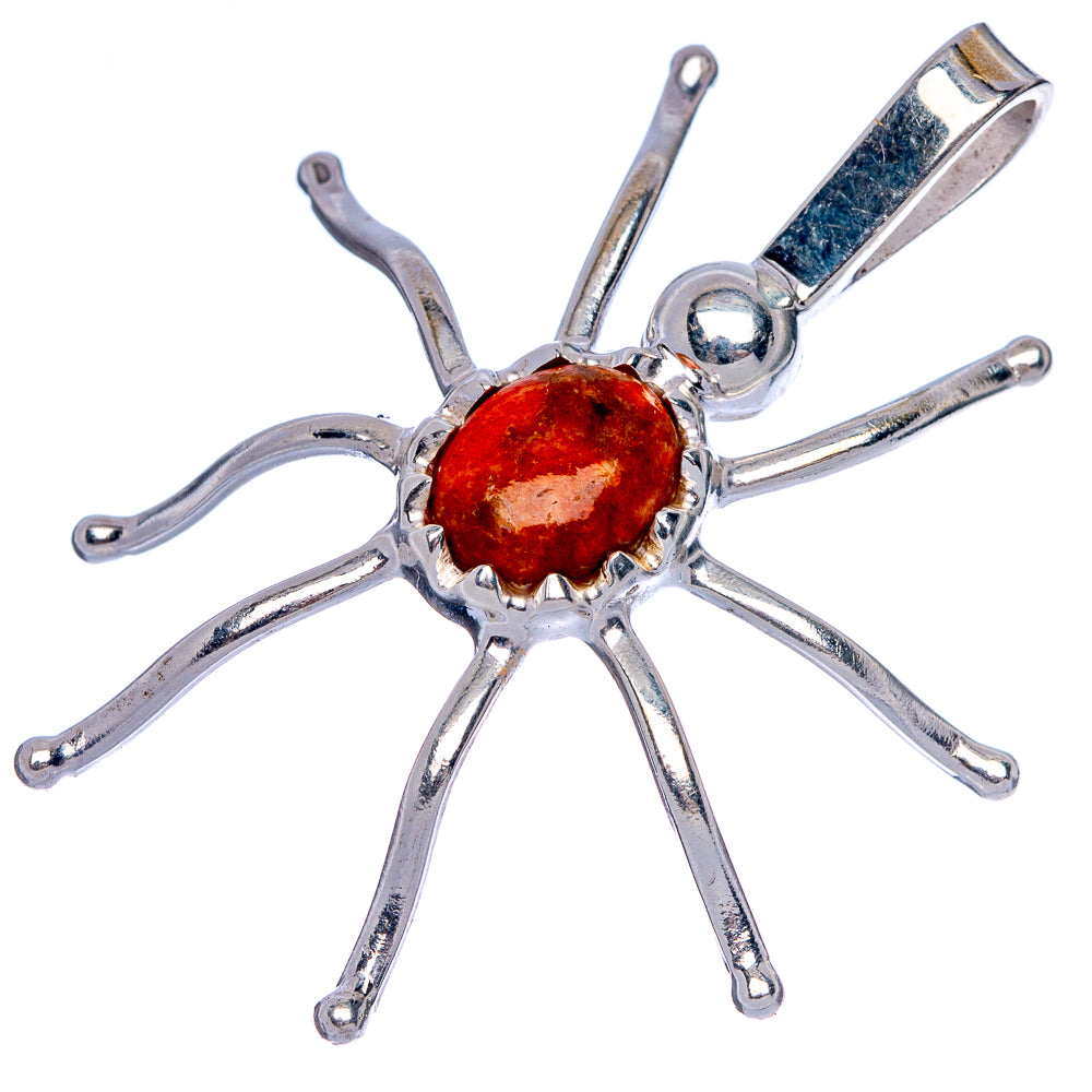 Sponge Coral Spider Pendant 1 7/8" (925 Sterling Silver) P40132