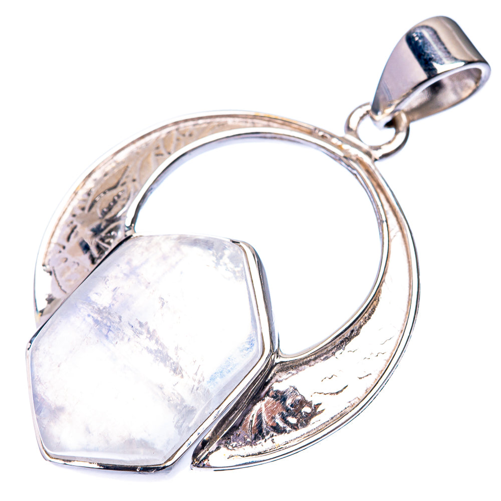Premium Signature Rainbow Moonstone Pendant 1 1/2" (925 Sterling Silver) P38792