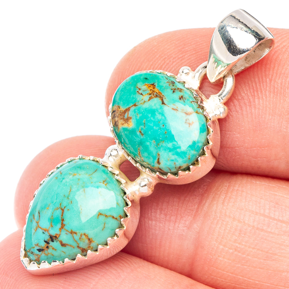 Arizona Turquoise Pendant 1 3/8" (925 Sterling Silver) P43805