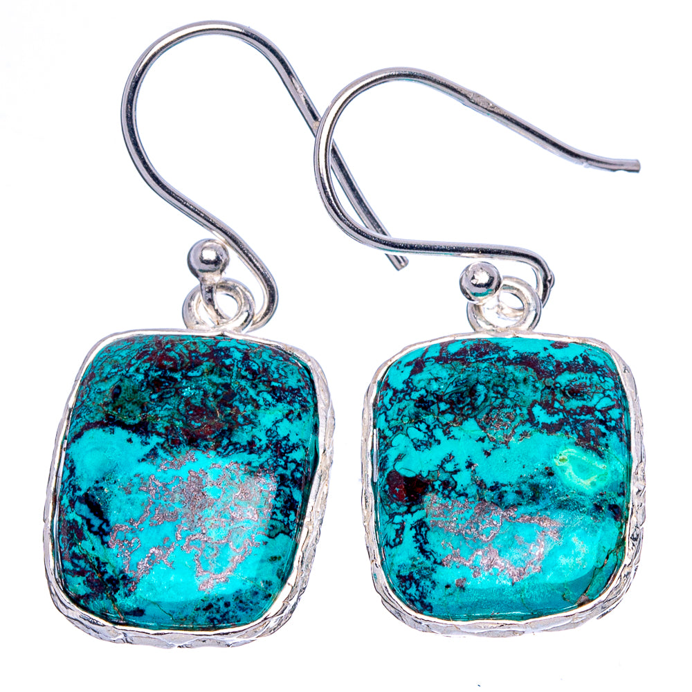 Shattuckite Earrings 1 1/4" (925 Sterling Silver) E1741