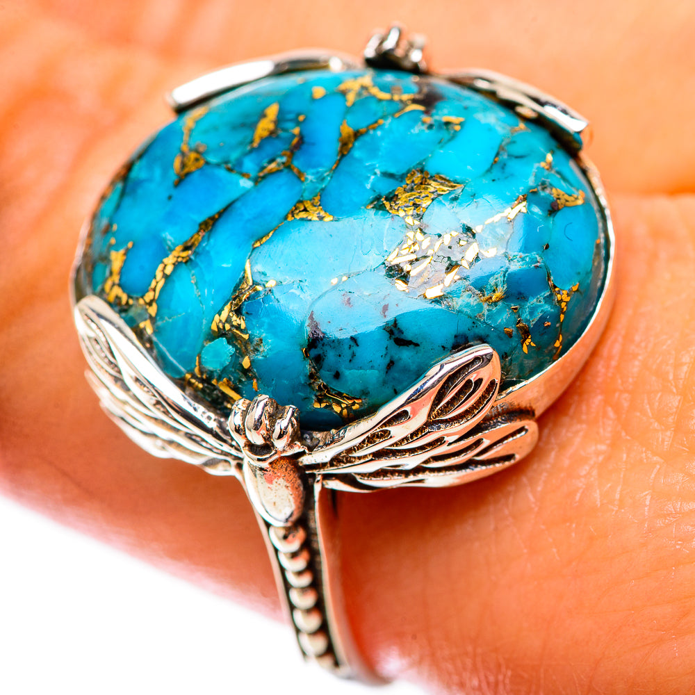 Blue Copper Composite Turquoise Ring Size 9.75 (925 Sterling Silver) RING138717