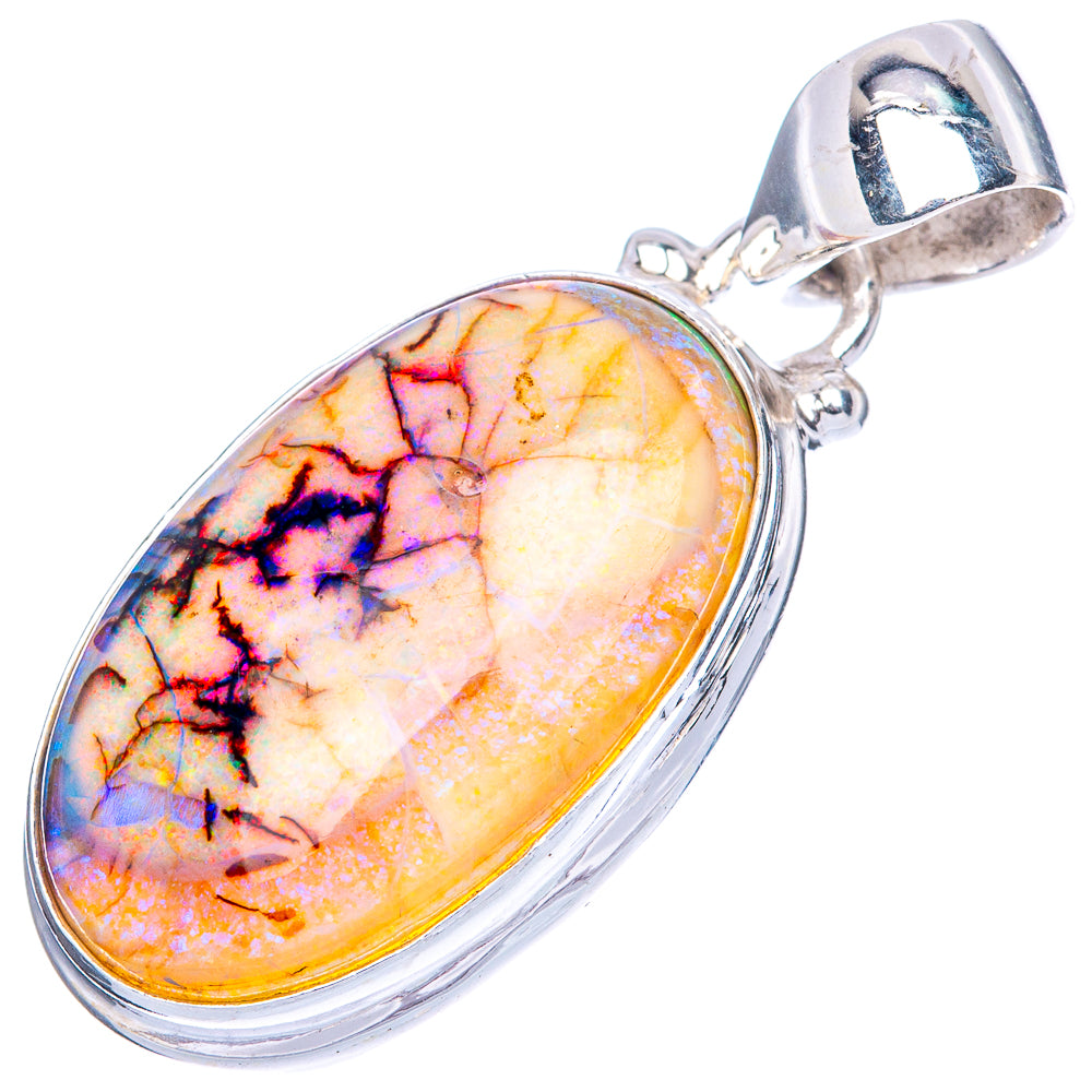 Rare Sterling Opal Pendant 1 1/4" (925 Sterling Silver) P41657