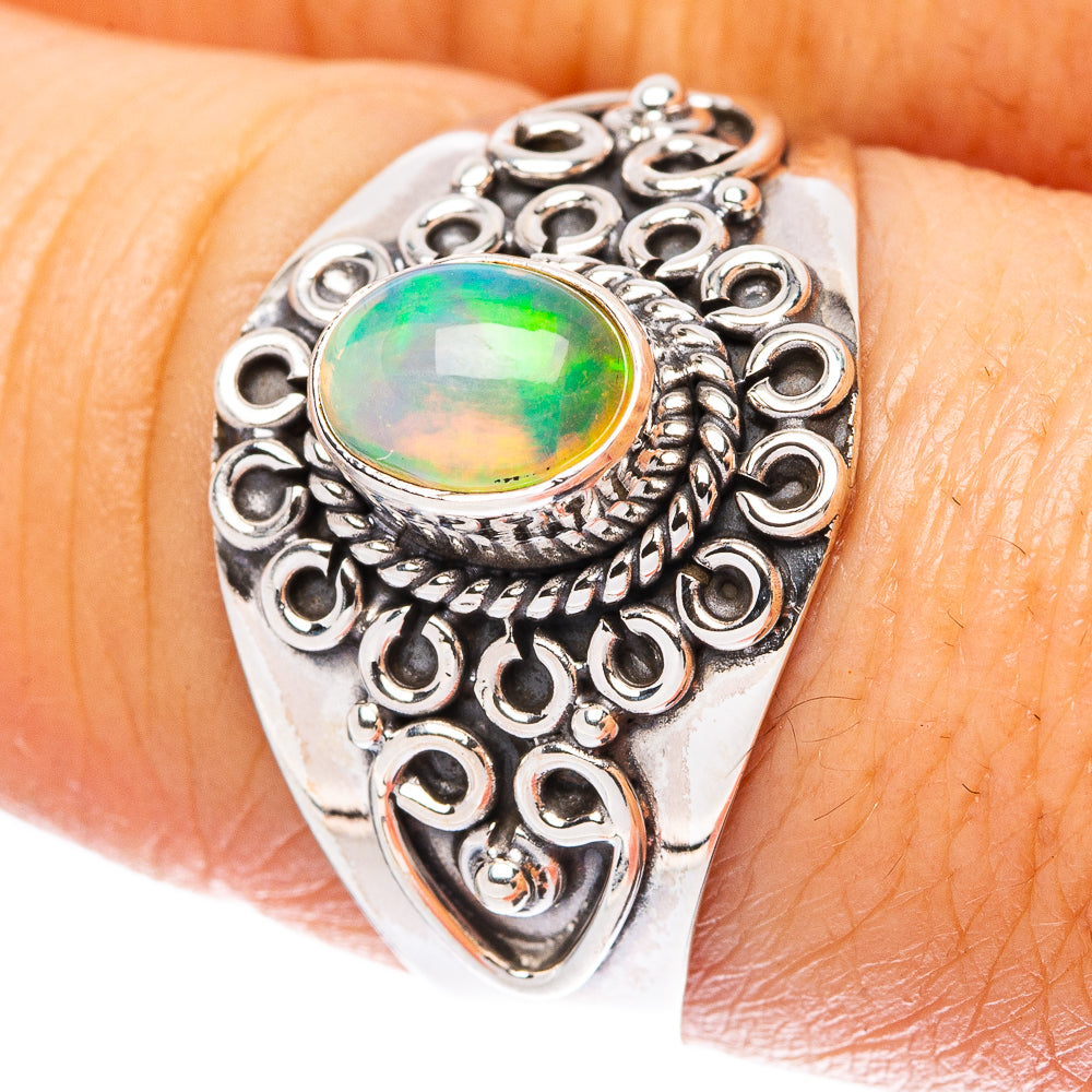 Rare Ethiopian Opal Ring Size 9.5 (925 Sterling Silver) R4337