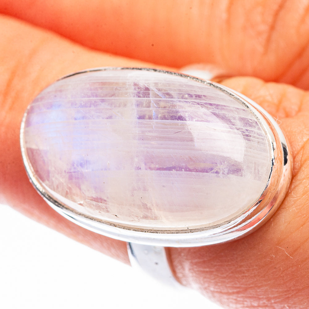 Rainbow Moonstone Ring Size 6.5 (925 Sterling Silver) R141989