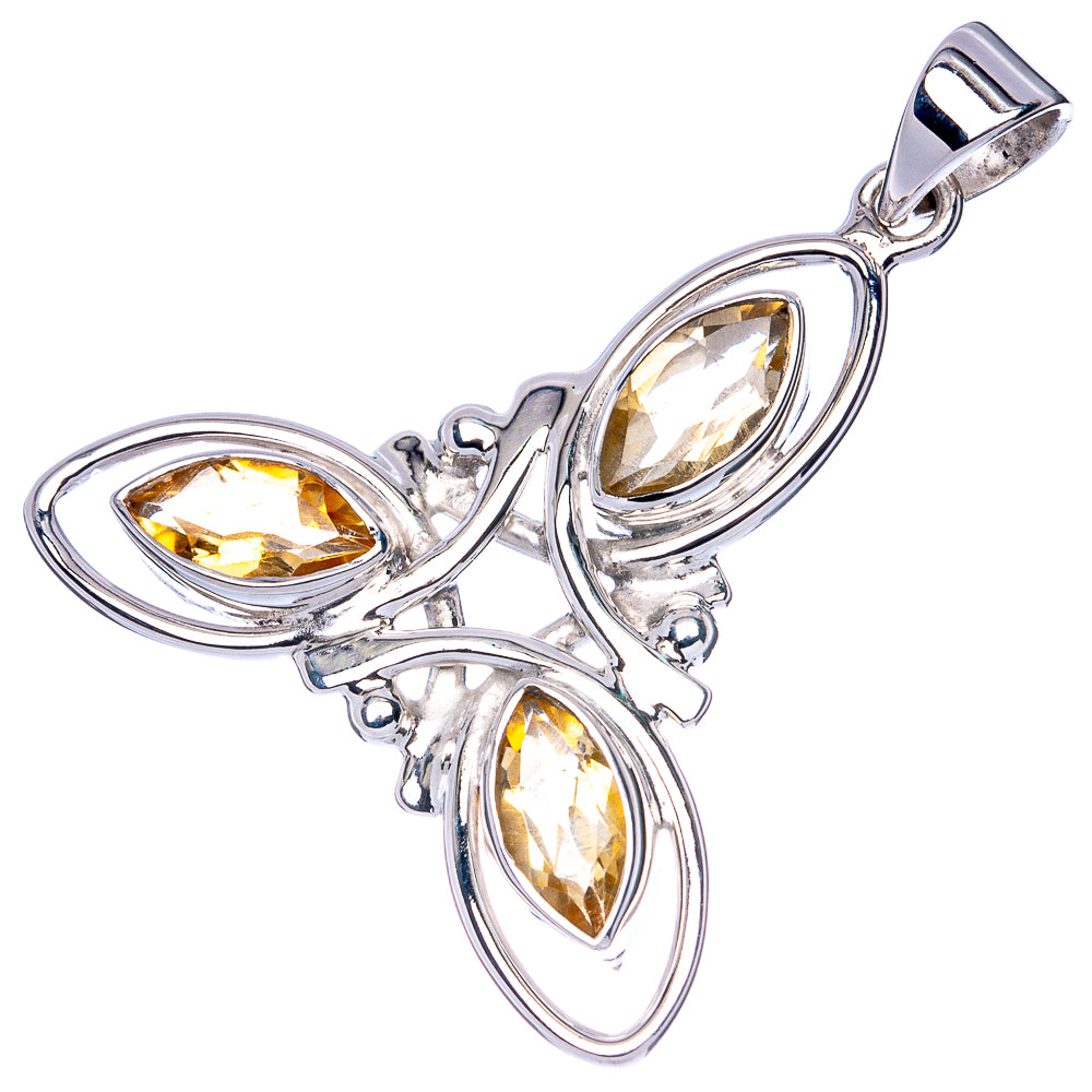 Premium Faceted Citrine Pendant 1 1/2" (925 Sterling Silver) P41848