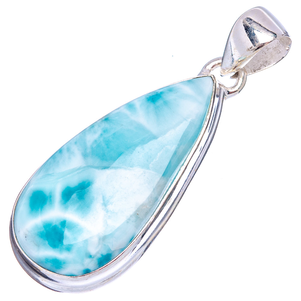 Rare Larimar Pendant 1 5/8" (.925 Sterling Silver)