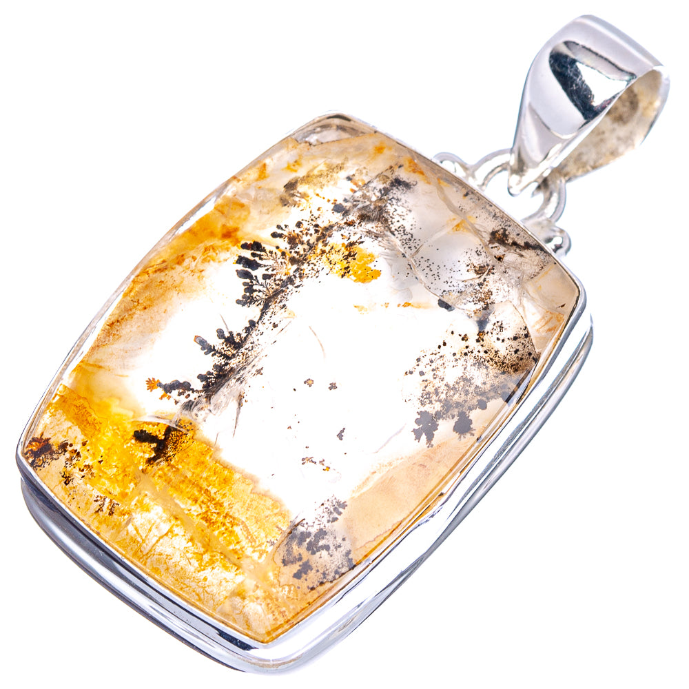 Russian Dendritic Scenic Agate Pendant 1 3/8" (.925 Sterling Silver)