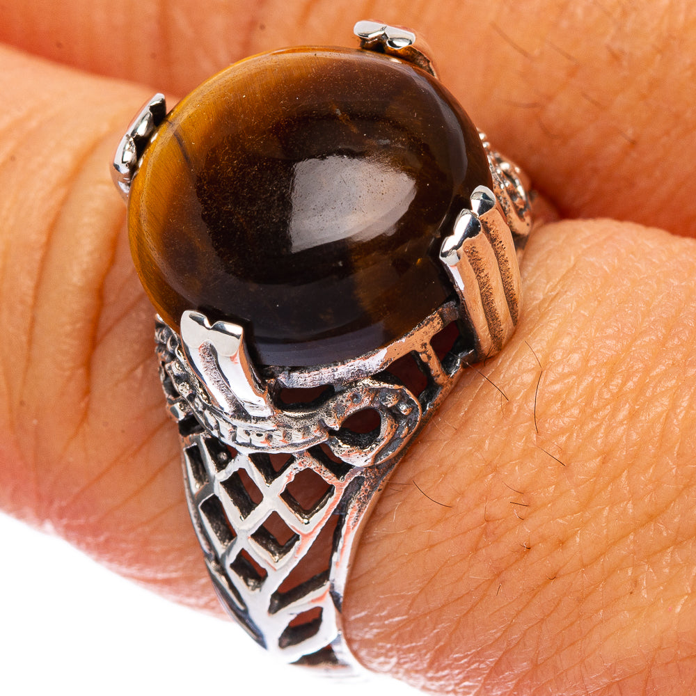 Tiger Eye Ring Size 8 (925 Sterling Silver) R146348