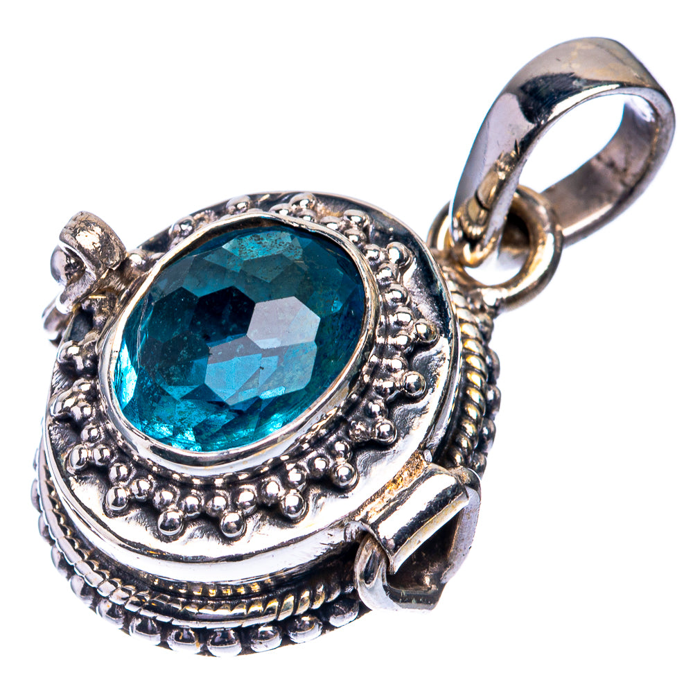 Poison Blue Topaz Pendant 1 1/4" (925 Sterling Silver) P39262