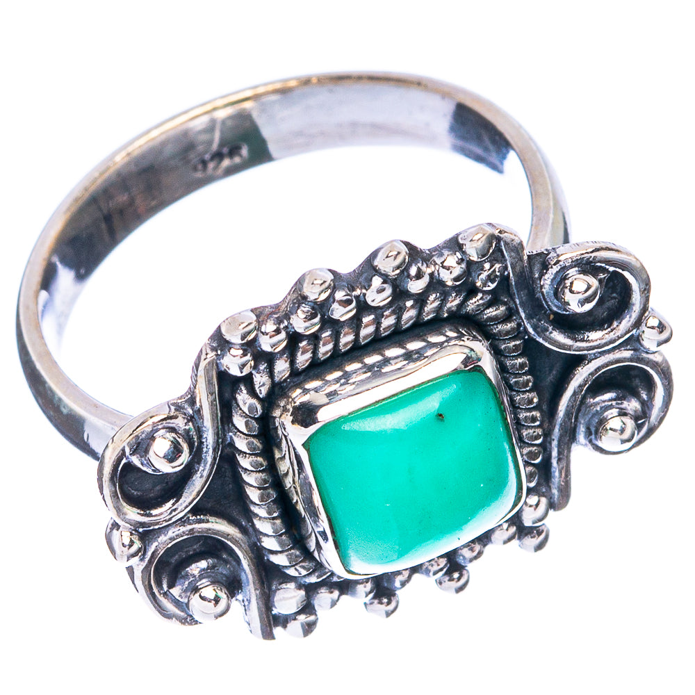 Chrysoprase Dainty Ring Size 6.75 (925 Sterling Silver) R5202