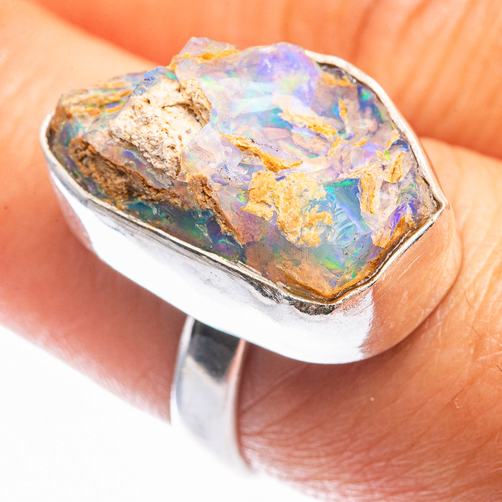 Raw Ethiopian Opal Ring Size 7.5 (925 Sterling Silver) R142272