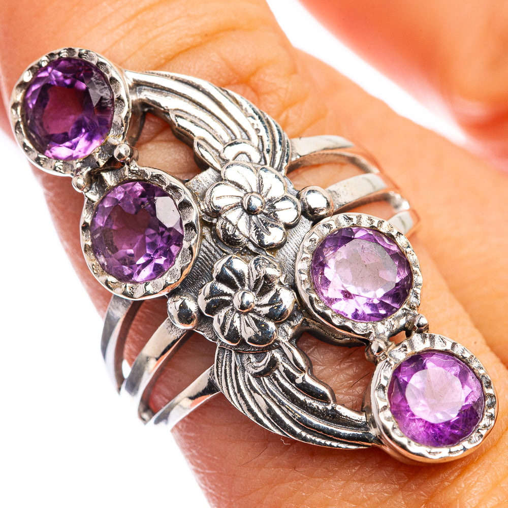 Faceted Amethyst Ring Size 8.5 (925 Sterling Silver) RING143288
