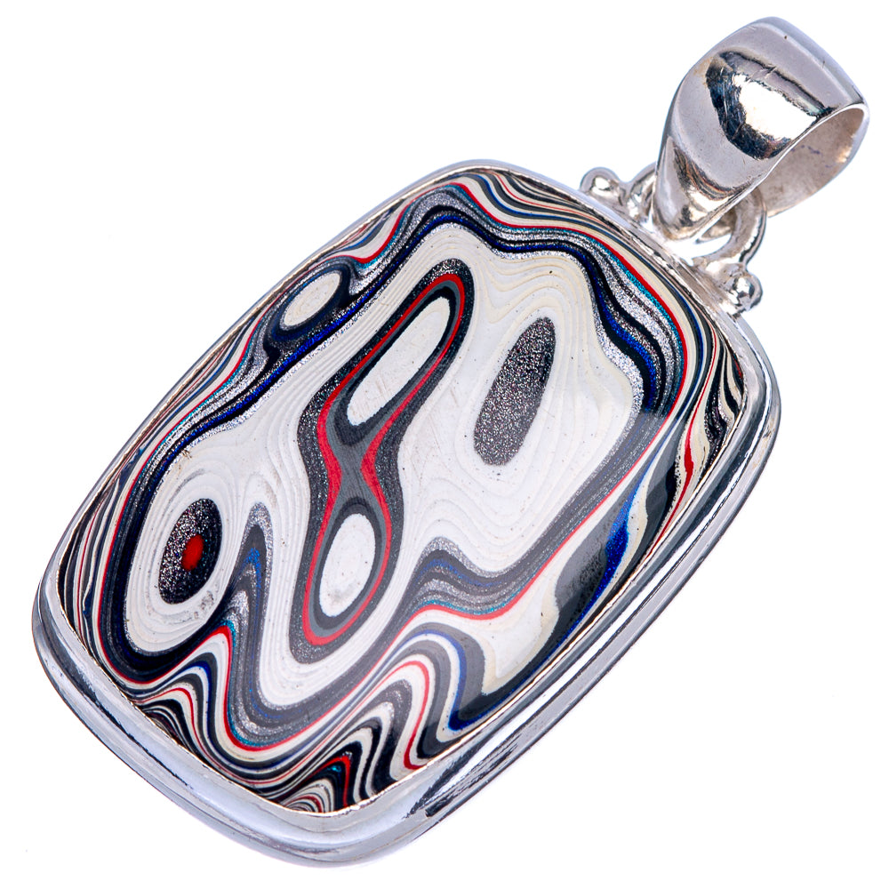 Rare Fordite Pendant 1 1/2" (925 Sterling Silver) P39953