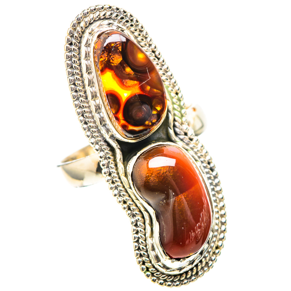 Large Mexican Fire Agate 925 Sterling Silver Ring Size 8 (925 Sterling Silver) RING139501