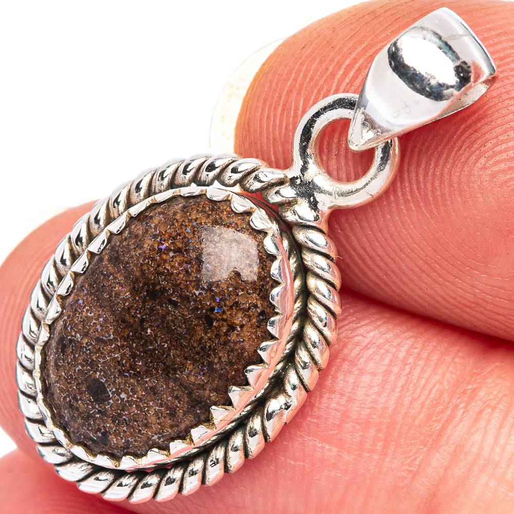 Rare Andamooka Opal Pendant 1 1/8" (925 Sterling Silver) P39980