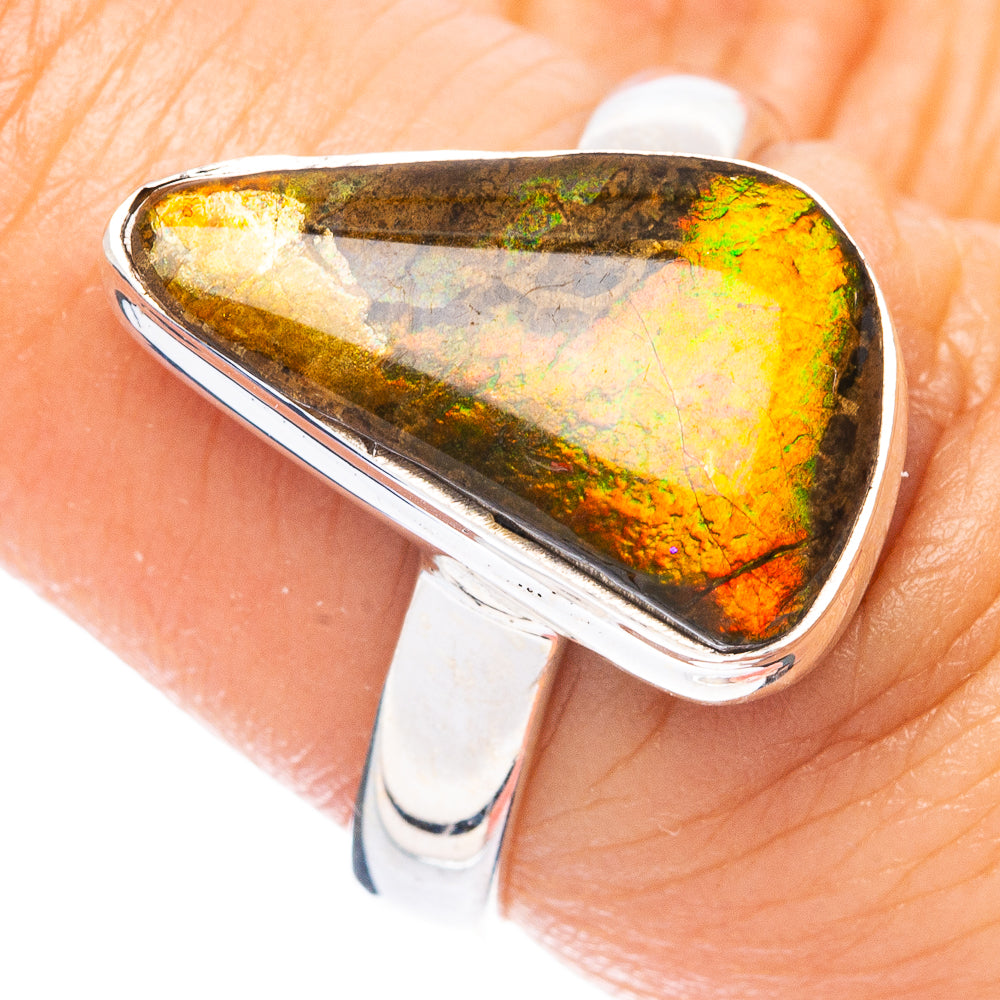 Rare Ammolite Ring Size 7 (925 Sterling Silver) R4917