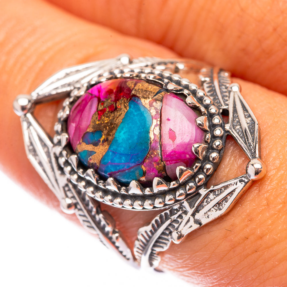 Kingman Pink Dahlia Turquoise 925 Sterling Silver Ring Size 8.5 (925 Sterling Silver) RING140362
