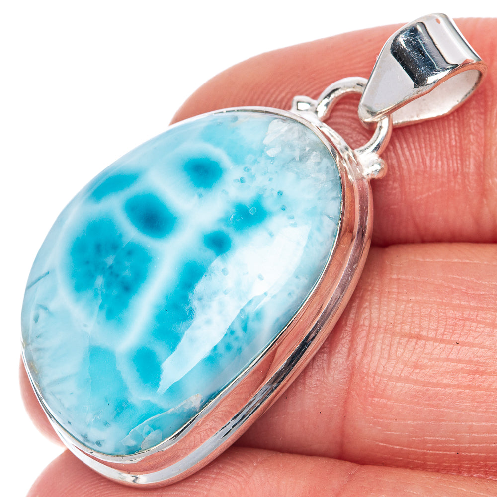 Larimar Pendant 1 1/2" (925 Sterling Silver) P40835