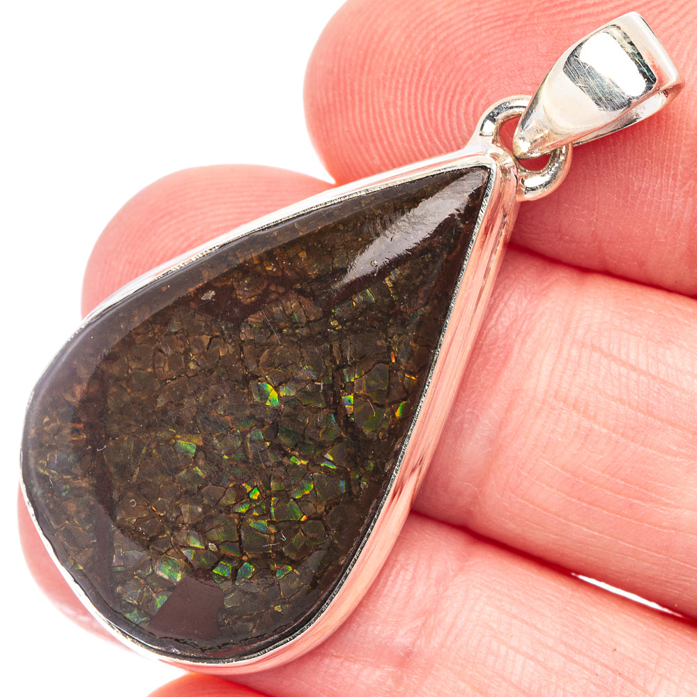 Rare Ammolite Pendant 1 5/8" (925 Sterling Silver) P44605