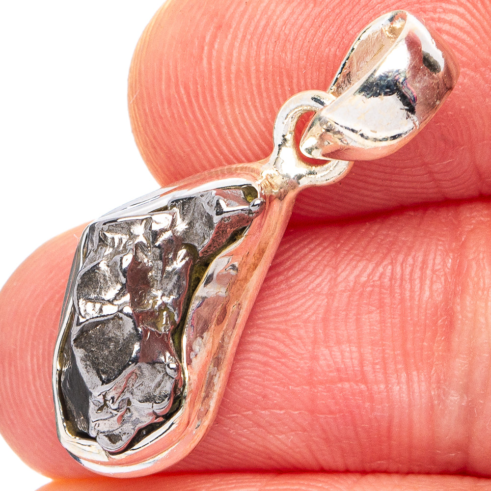 Rare Campo Del Cielo Meteorite Pendant 1 1/8" (.925 Sterling Silver)