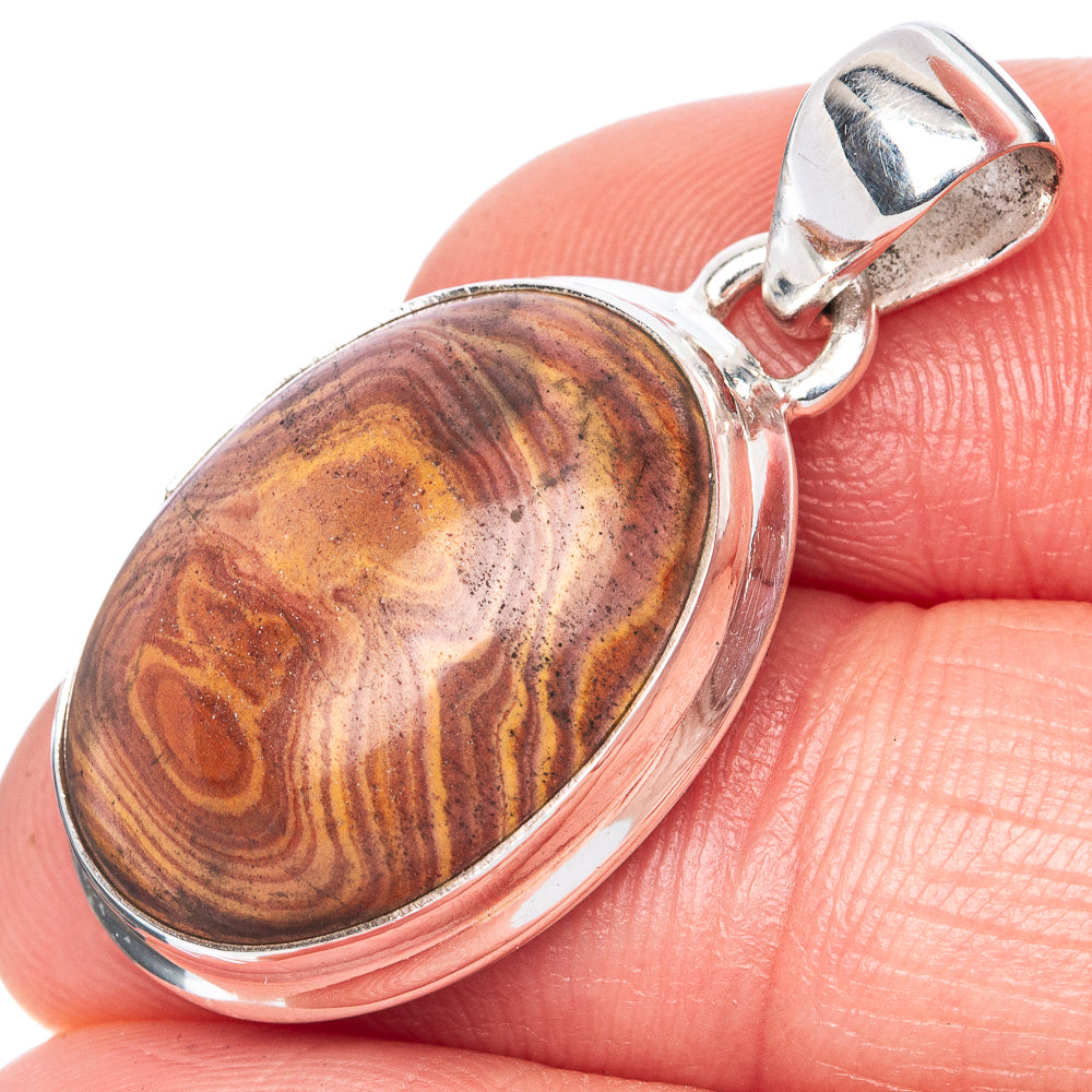 Rainbow Heckonite Pendant 1 1/4" (925 Sterling Silver) P41423