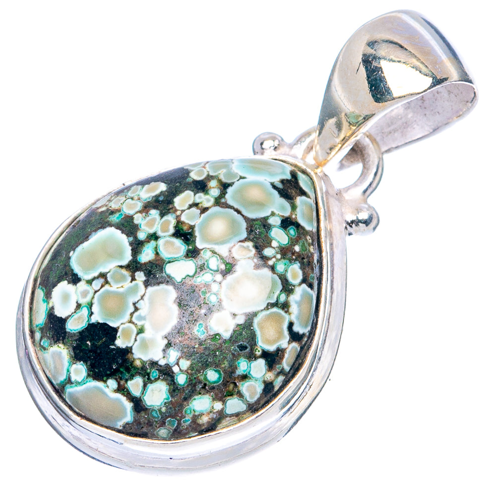 Rare Arizona Spider Web Turquoise Pendant 1 1/8" (925 Sterling Silver) P43313