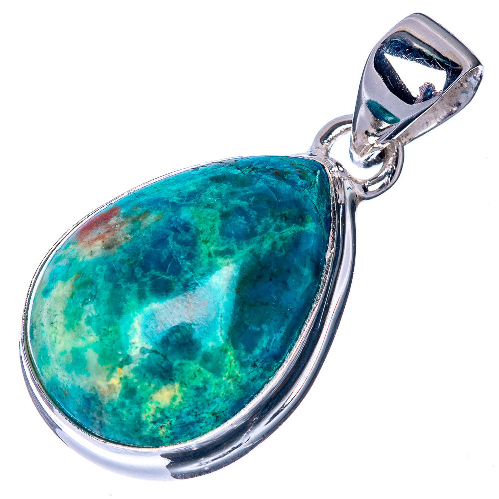 Shattuckite Chrysocolla Pendant 1 1/4" (925 Sterling Silver) P40872