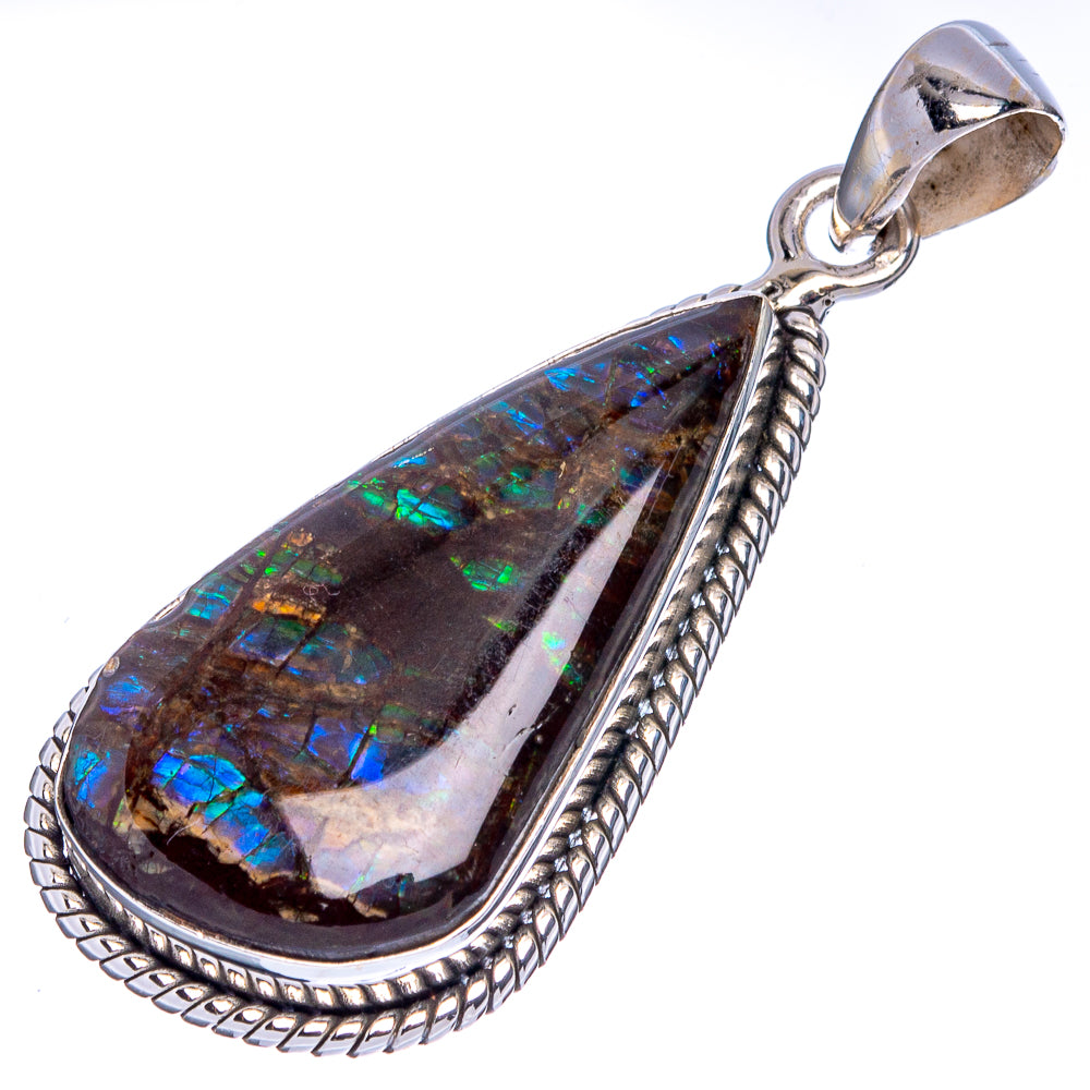 Rare Ammolite Pendant 1 3/4" (925 Sterling Silver) P41745