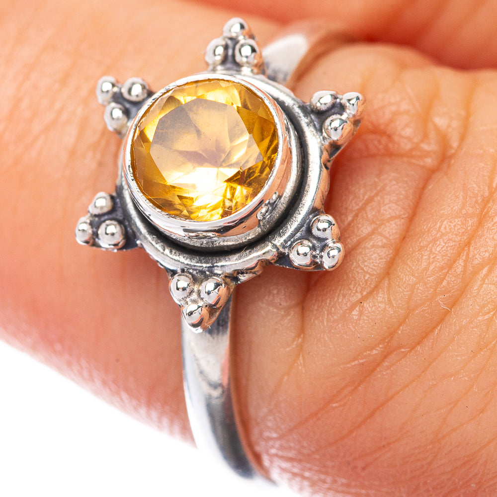 Faceted Citrine Dainty Ring Size 7 (925 Sterling Silver) R145174