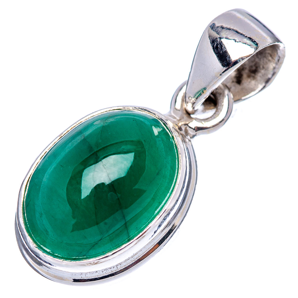 Rare Premium Zambian Emerald Pendant 7/8" (.925 Sterling Silver)