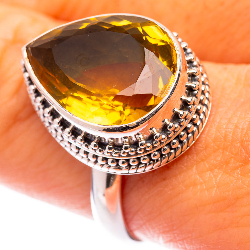 Faceted Citrine Ring Size 9 (925 Sterling Silver) R140886