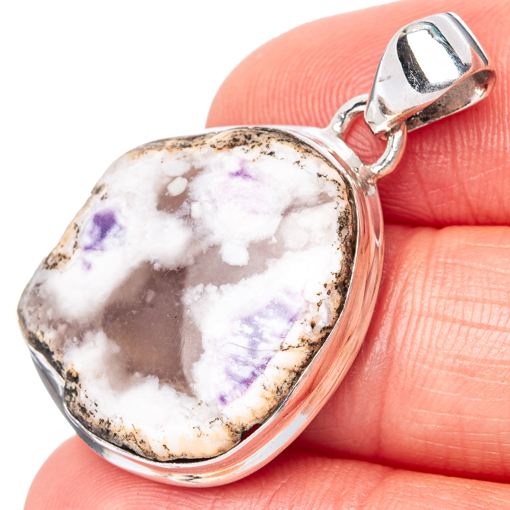 Rare Mexican Purple Opal 925 Sterling Silver Pendant 1 3/8" (925 Sterling Silver) P42611
