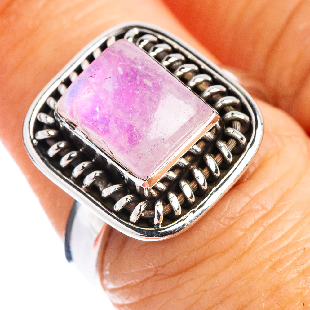 Pink Moonstone Ring Size 7 (.925 Sterling Silver)