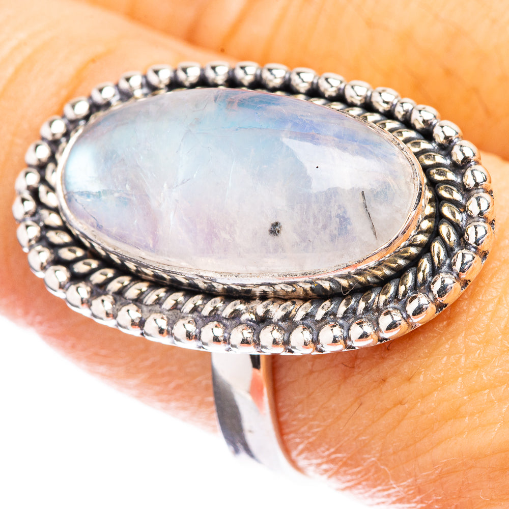 Rainbow Moonstone Ring Size 9 (925 Sterling Silver) R142636