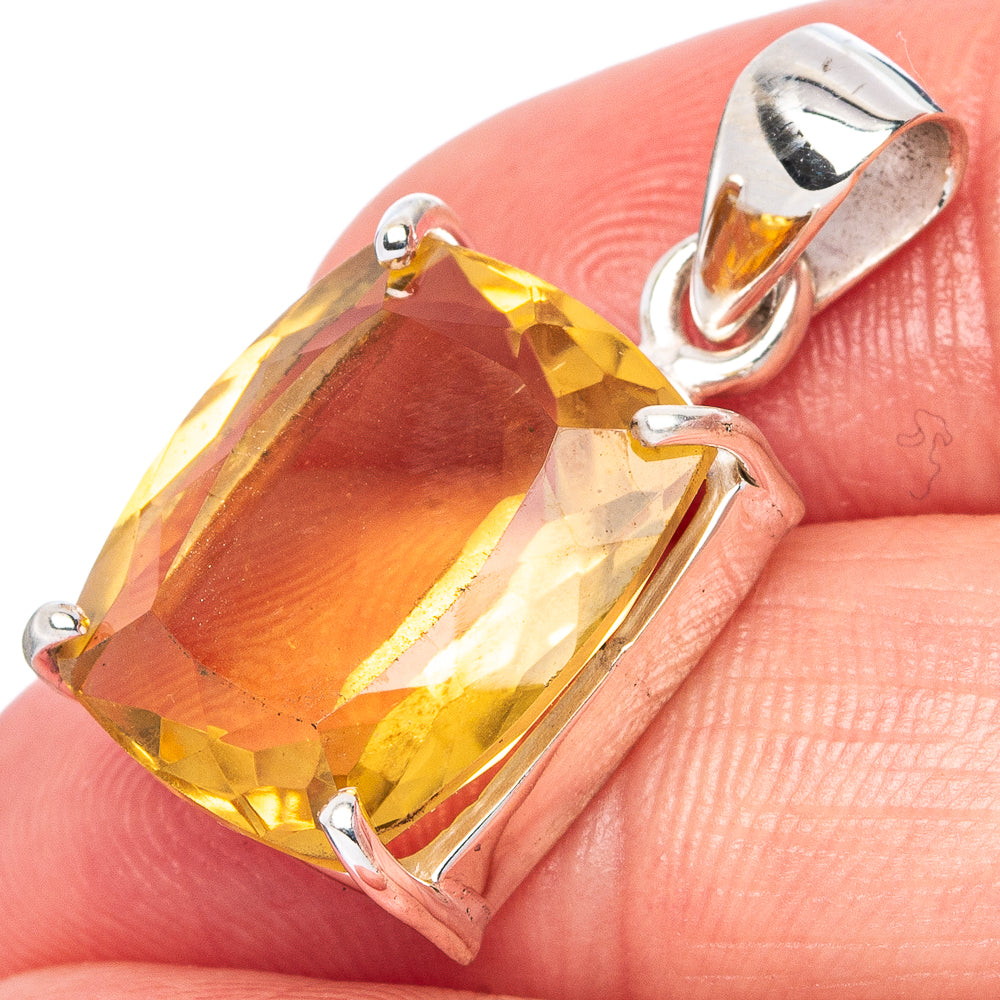 Faceted Citrine Pendant 1" (925 Sterling Silver) P42992