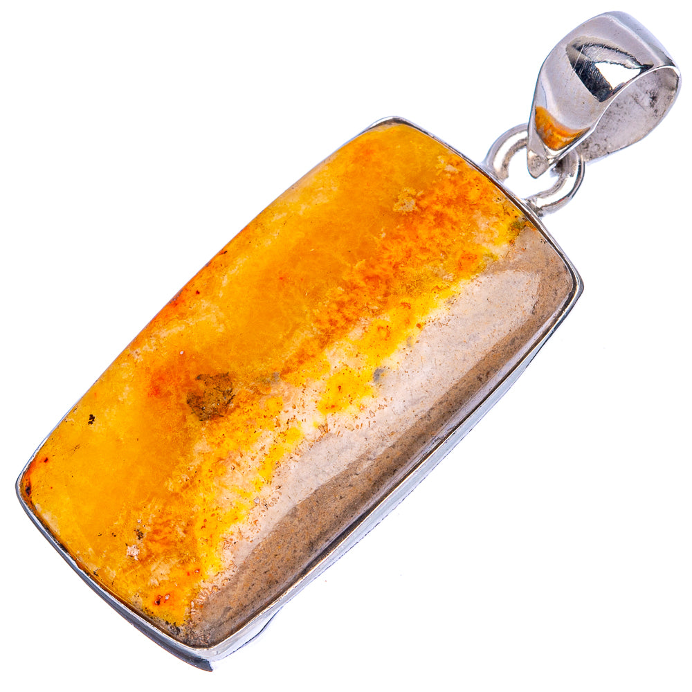 Bumble Bee Jasper Pendant 1 1/2" (925 Sterling Silver) P42160