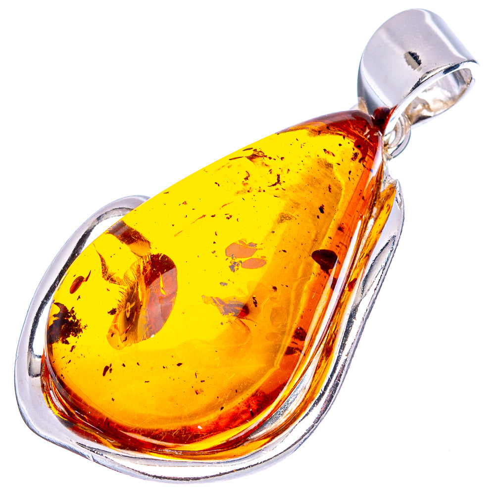 Baltic Amber Pendant 1 1/2" (.925 Sterling Silver)