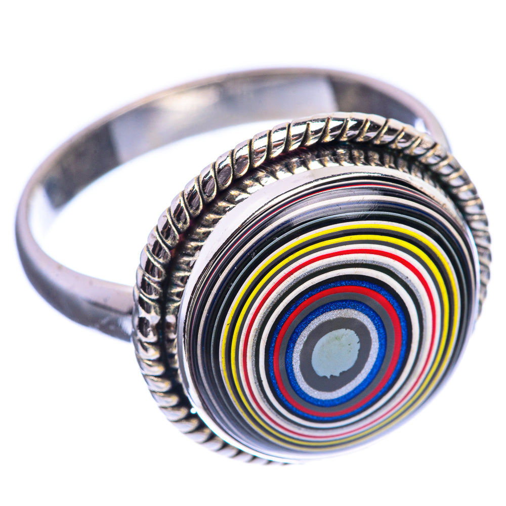 Rainbow Calsilica 925 Sterling Silver Ring Size 10.5