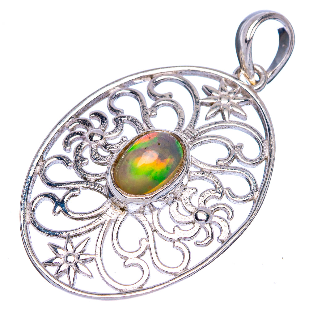 Rare Ethiopian Opal Pendant 1 1/2" (925 Sterling Silver) P40364