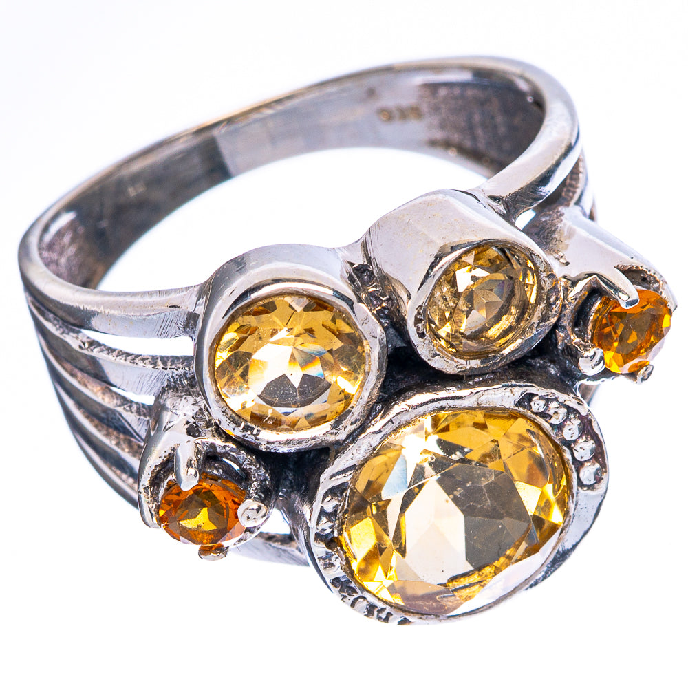 Faceted Citrine Ring Size 7 (925 Sterling Silver) R1428