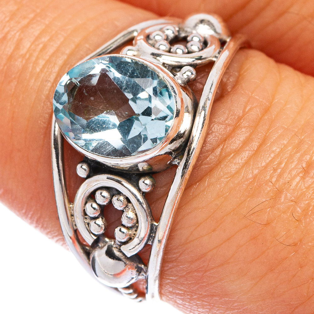 Blue Topaz Dainty Ring Size 8 (925 Sterling Silver) R145494