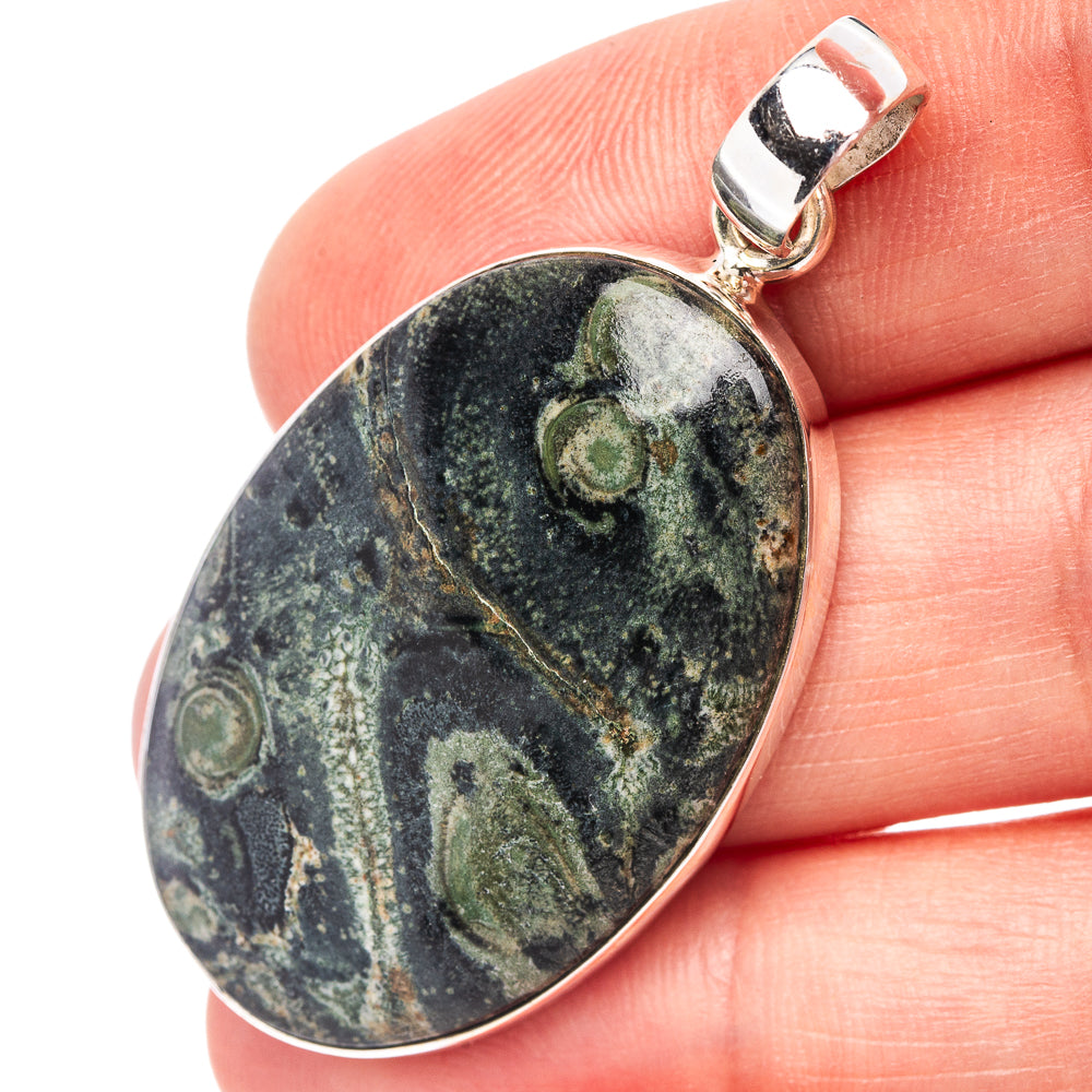 Galaxy Jasper Pendant 1 7/8" (.925 Sterling Silver)