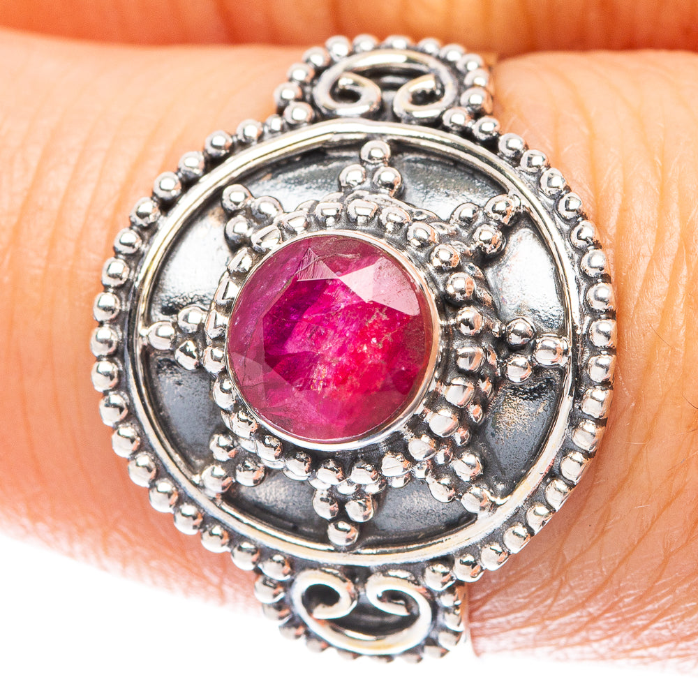 Red Sillimnate Ring Size 8 (925 Sterling Silver) R5573